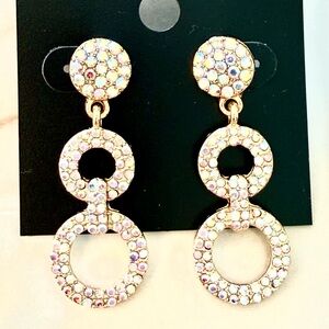Sparkling Gold and Silver Crystal Earrings